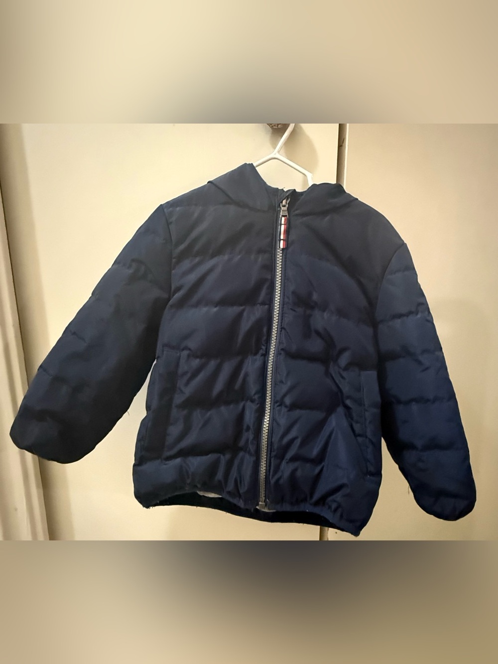 Kids Navy Puffer Jacket with Hood